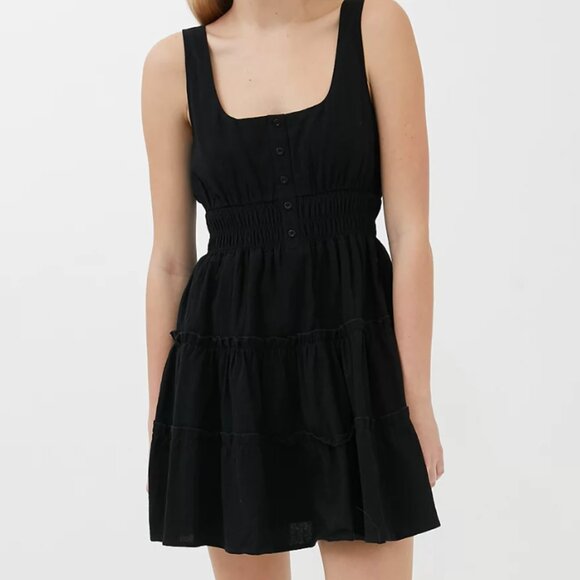 UO Heather Tiered Ruffle Mini Dress - Picture 2 of 6